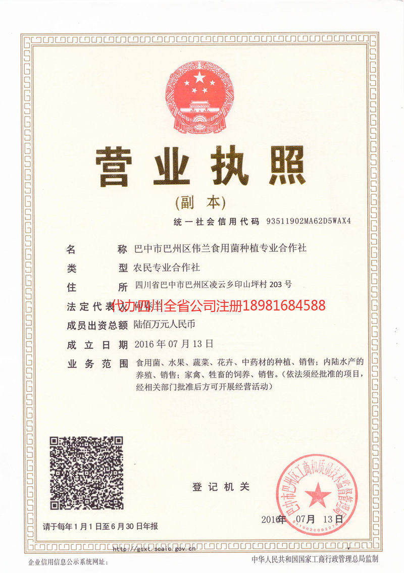 海东海东伟兰食用菌种植专业合作社